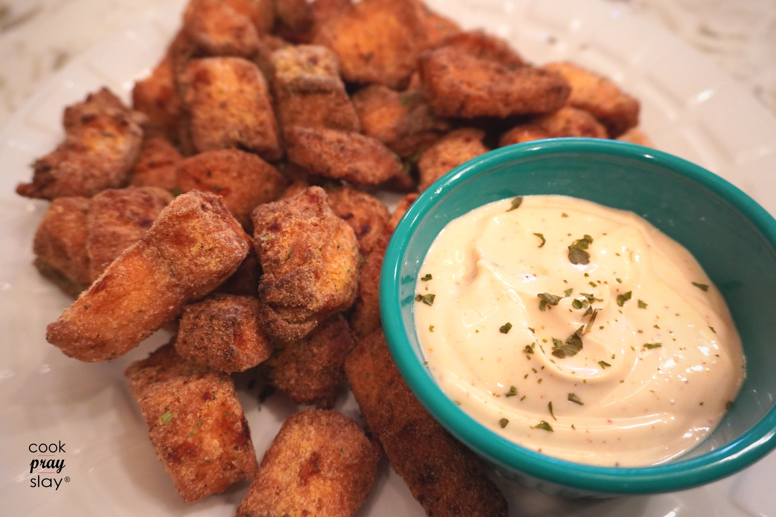 Air Fryer Salmon Nuggets & Homemade Spicy Mayo [VIDEO]